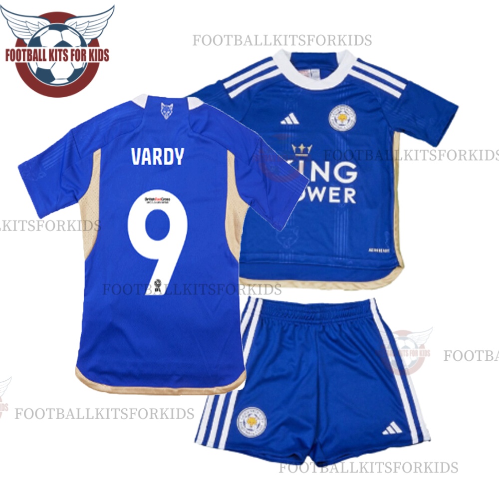 Leicester City Home Vardy 9 23/24 Football Kits For Kids